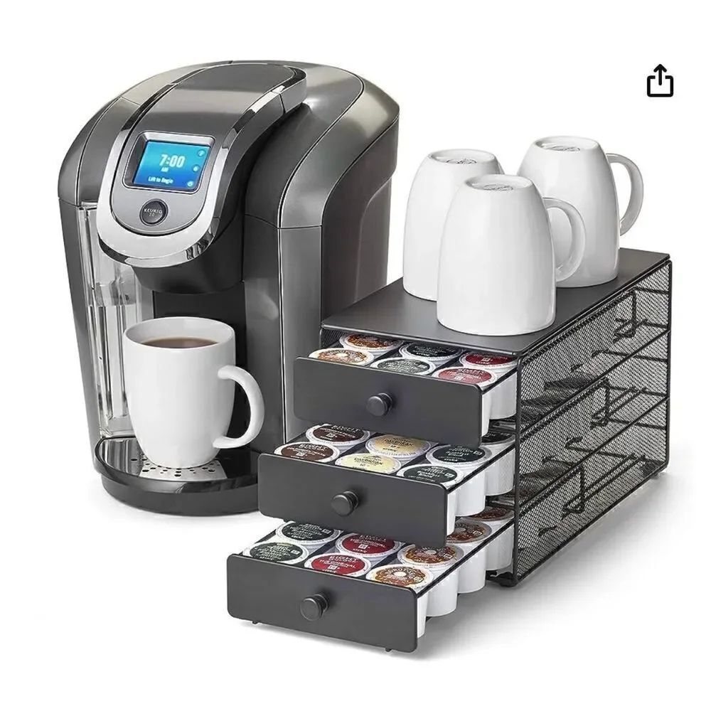 NWT Black Satin K-Cups, 54 Pod Coffee Pack Capacity Rack, 3-Tier Holder & Storag - Picture 4 of 4